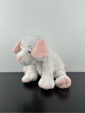 TY Pluffies Lovesy Pink and White Puppy Dog Baby 2004 Plush Stuffed Animal 9”